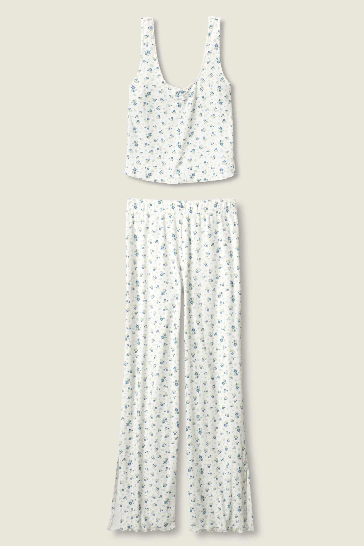 More Amour Ditsy Floral Pointelle PJ Set