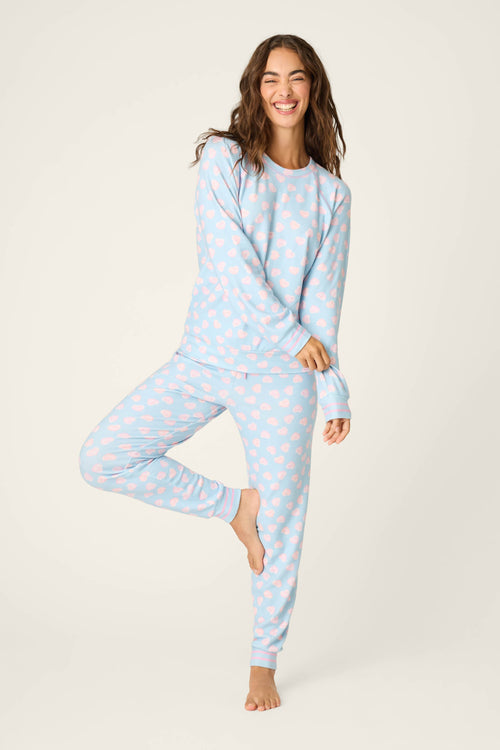 Sweetheart Love Hearts Print Peachy PJ Set