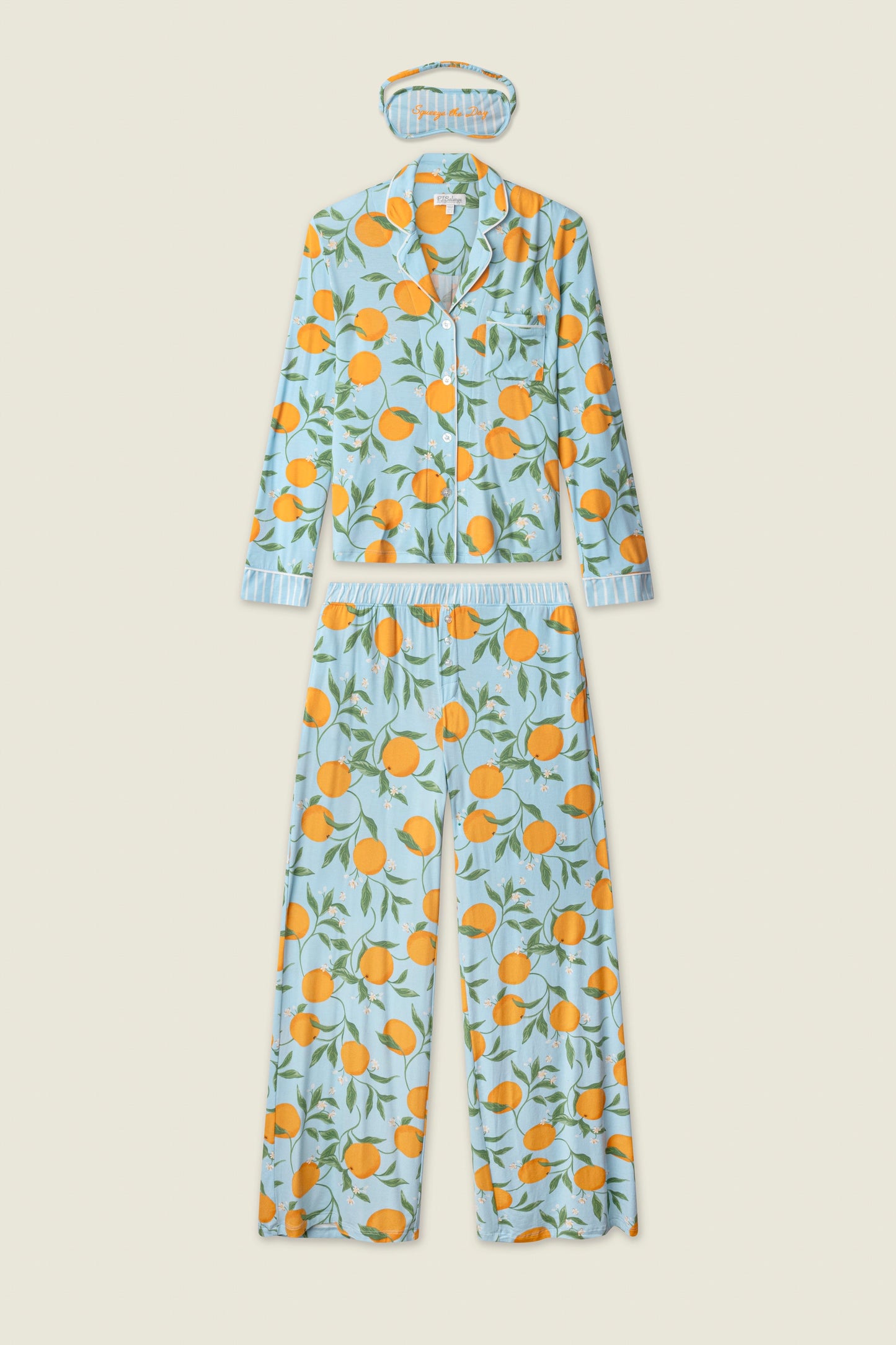 Citrus Dreams Morning Squeeze Long 3-Piece PJ Set