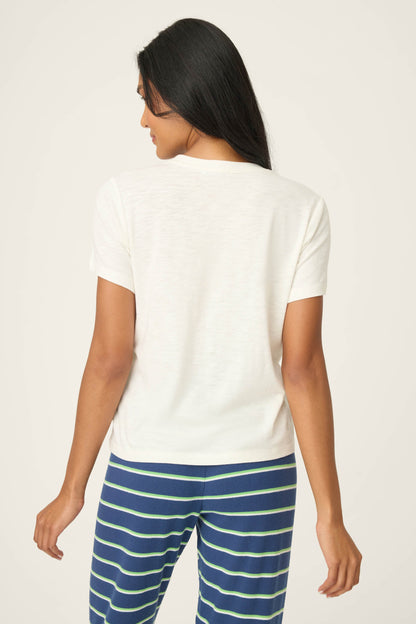 C'est La Vie Graphic Print Short Sleeve Top