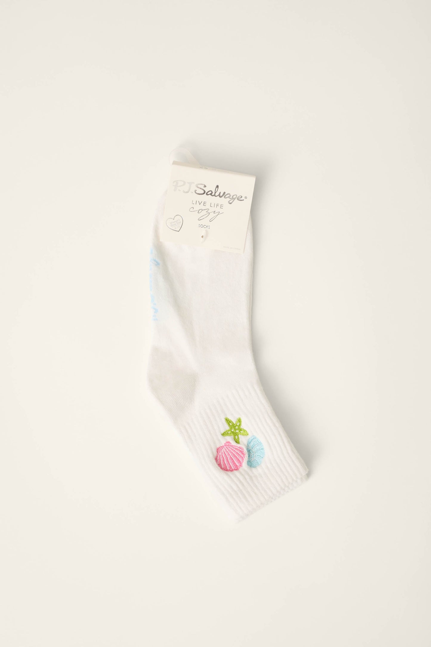 Playful Prints She Sells Seashells Quarter Crew Socks