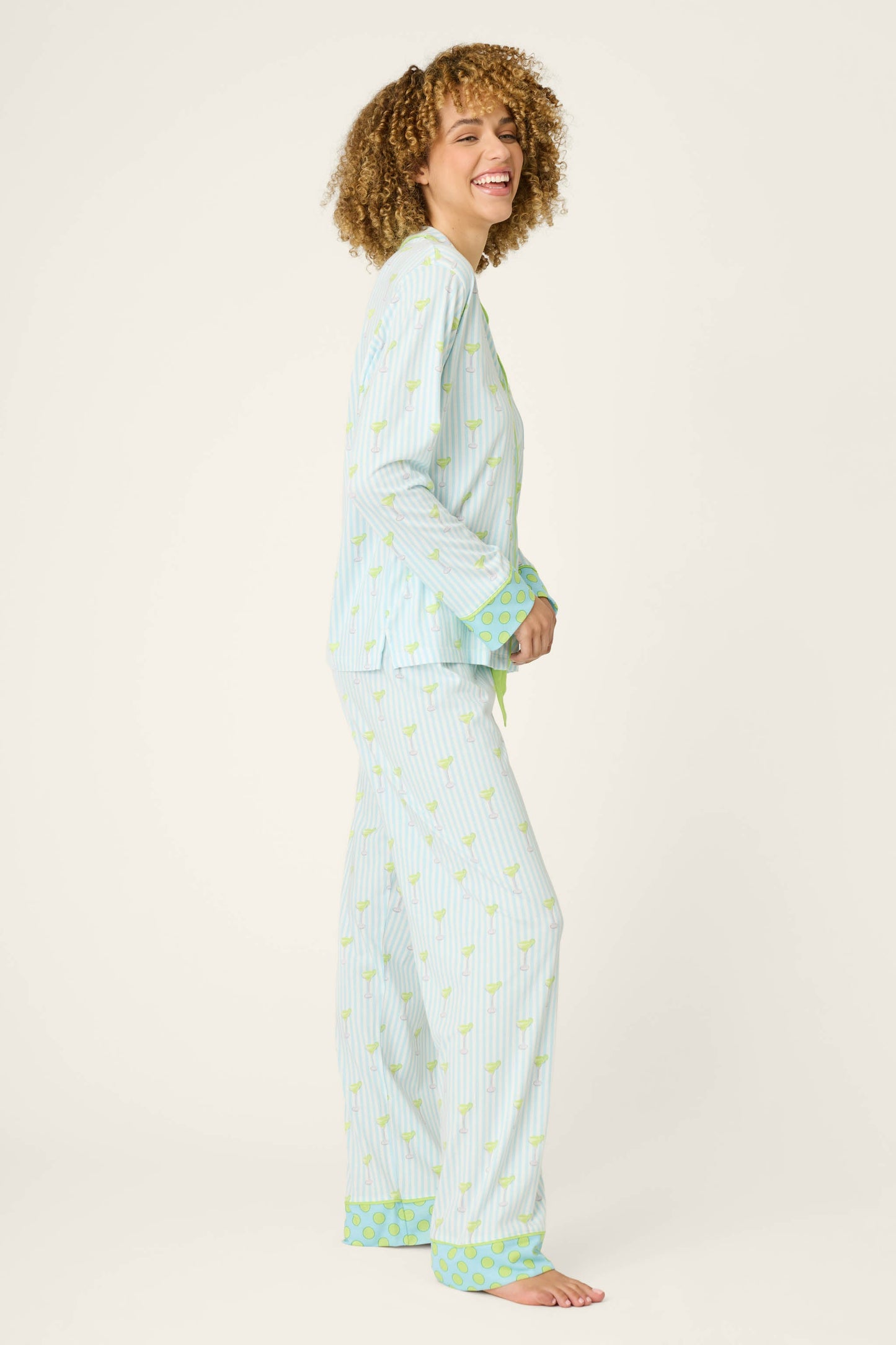 Playful Prints Salty Cadillac Striped Long PJ Set