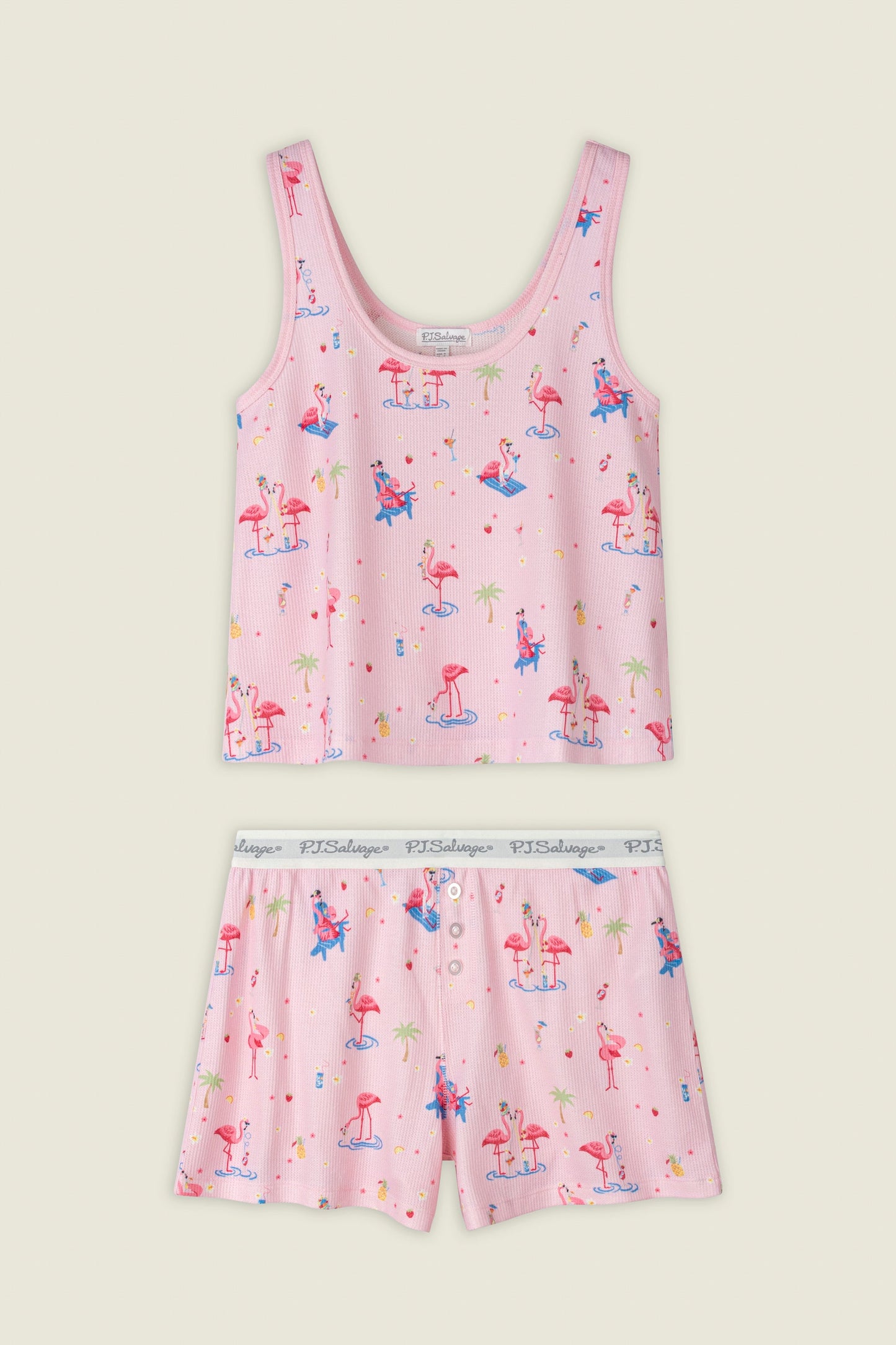 Boyfriend Boxer Tiki Flamingos Short Set