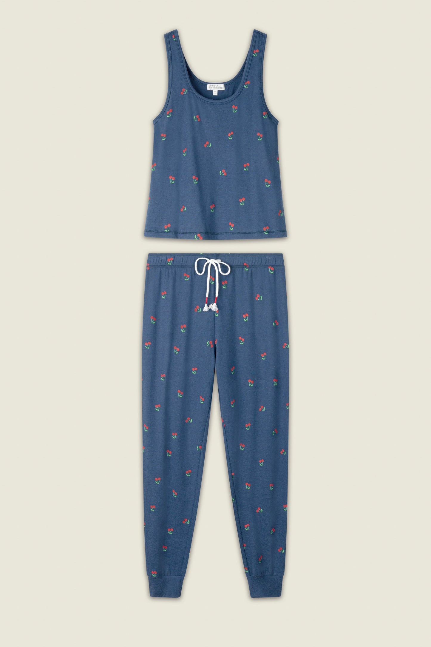 Star Spangled Summer True Navy Cherry Print PJ Set