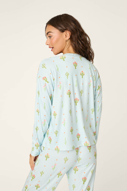 Feelin' Prickly Cactus Blooms Long Sleeve Top