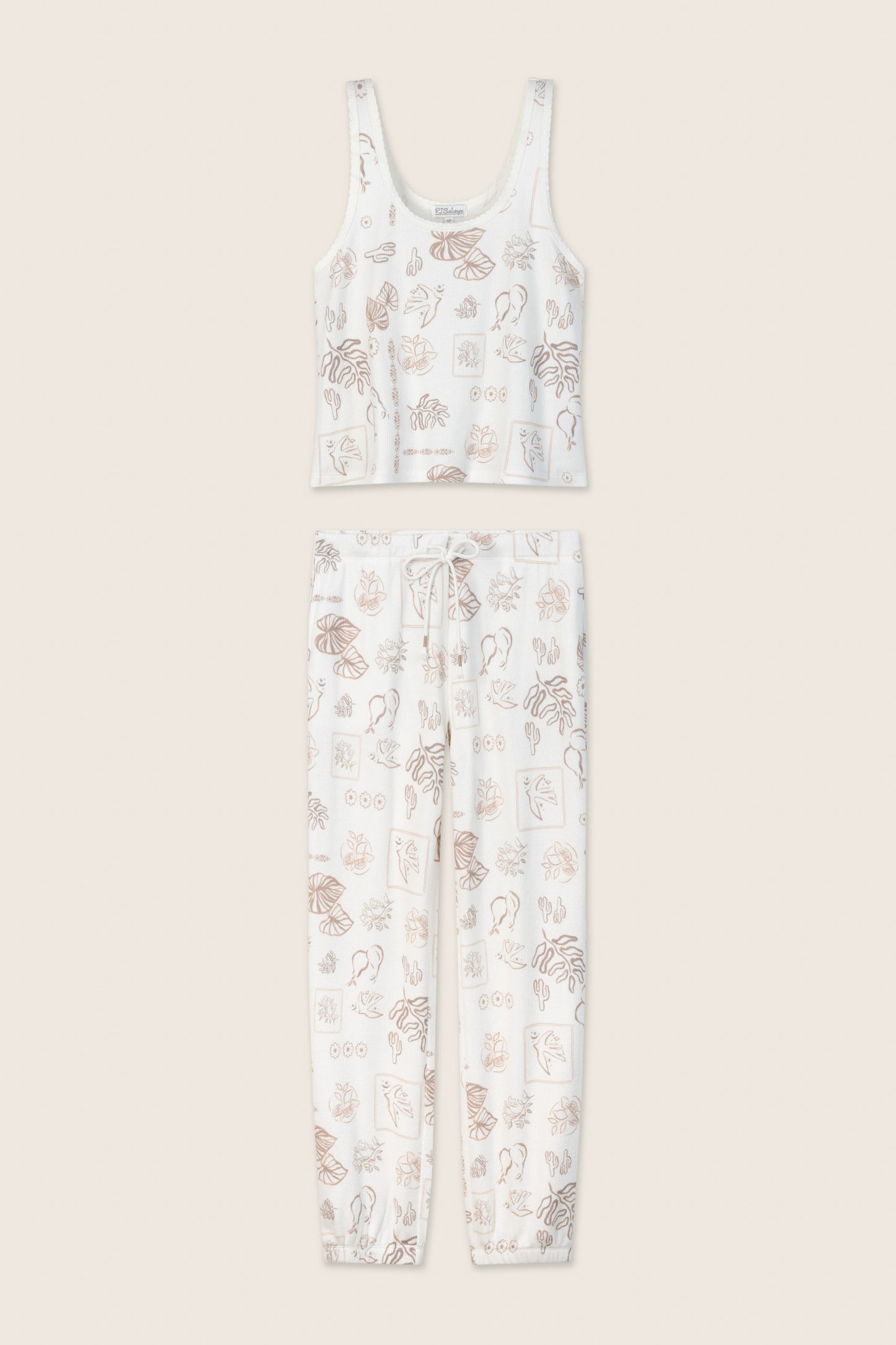 Palms Away Bistro Botanicals Long PJ Set