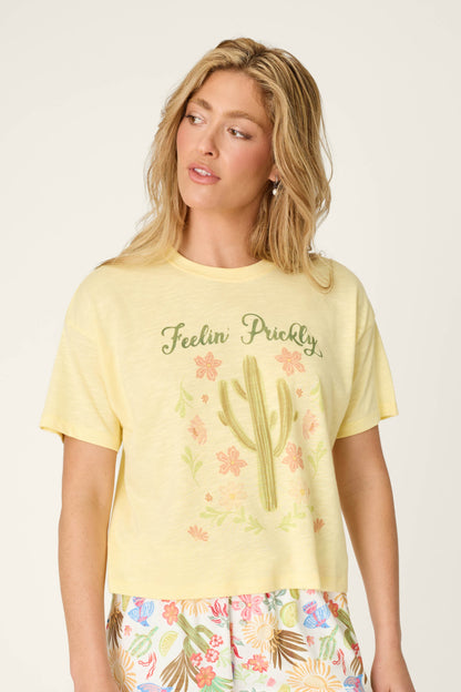 Softee "Feelin' Prickly" Graphic Print T-Shirt