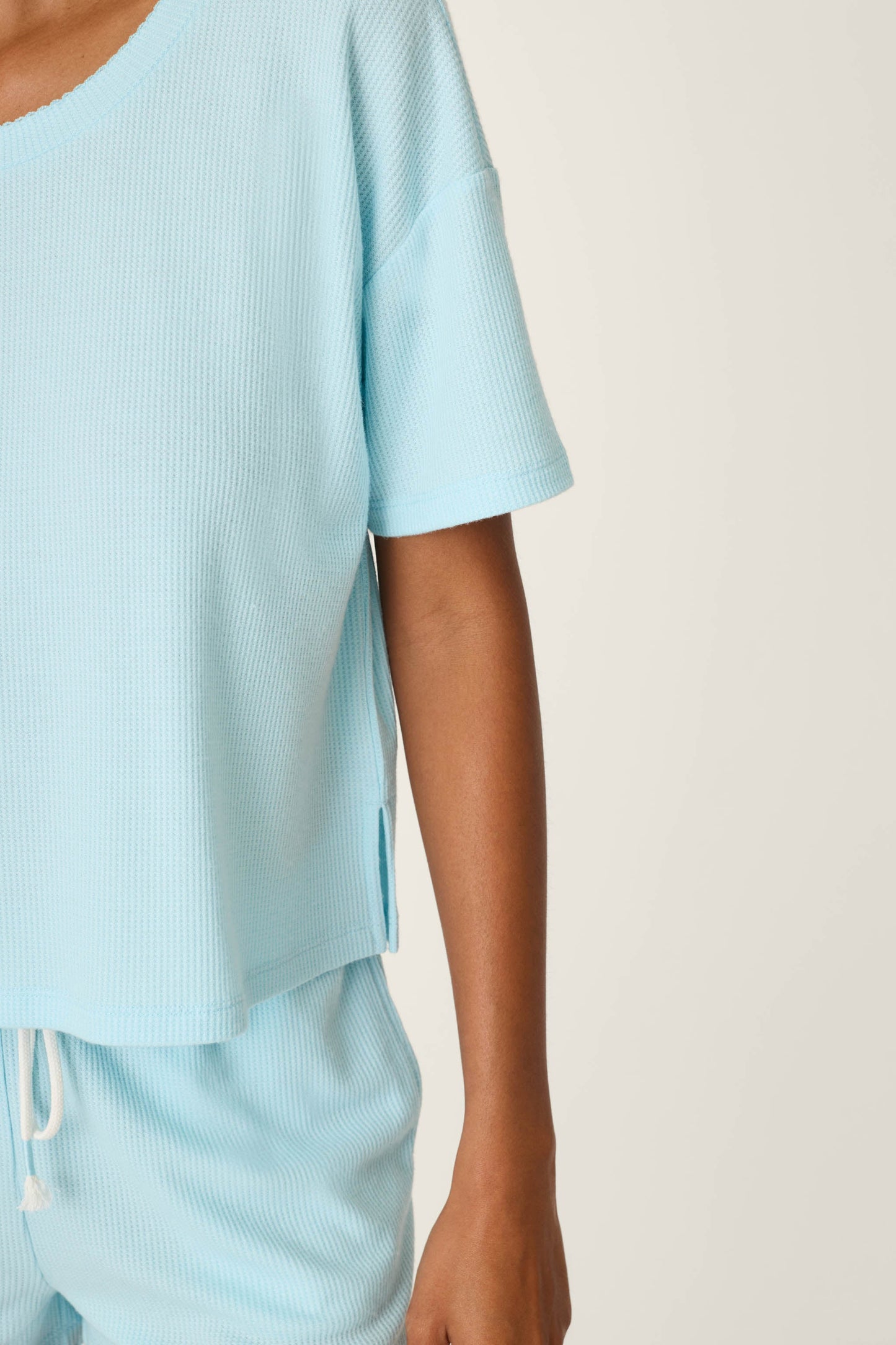 Weekend Waffles Crystal Blue Short Sleeve Top