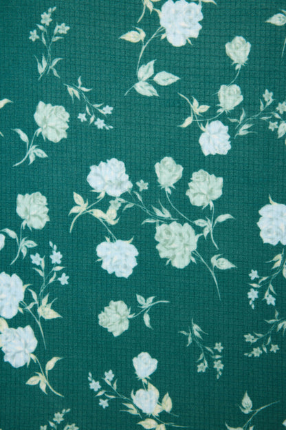 Green Floral Thermal Velour Shorts
