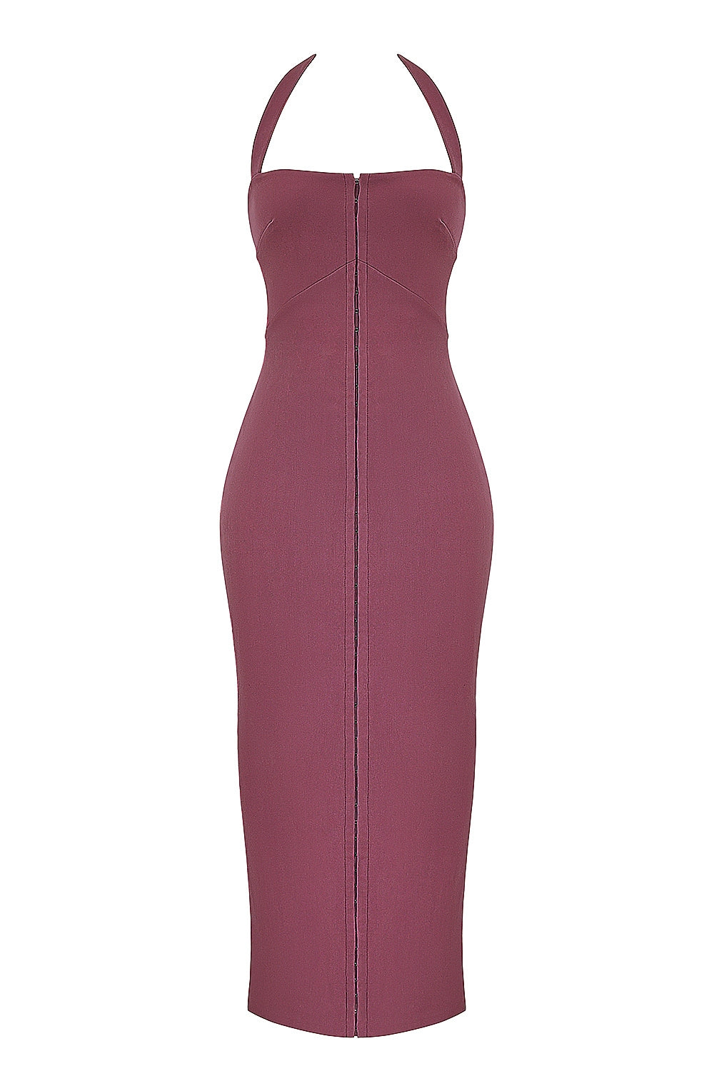 mulberry twill halter maxi dress