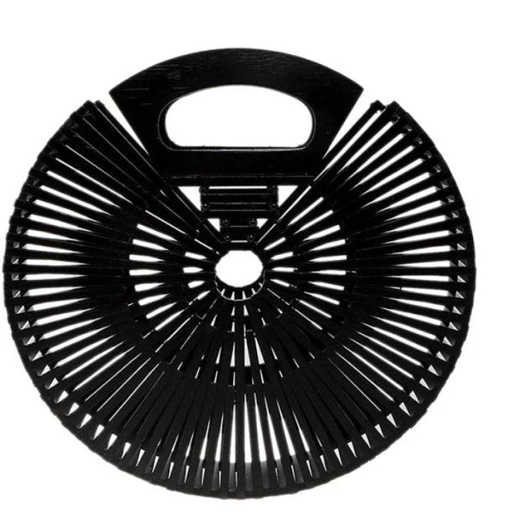 Bamboo Ark Hand Round Clutch (Black)