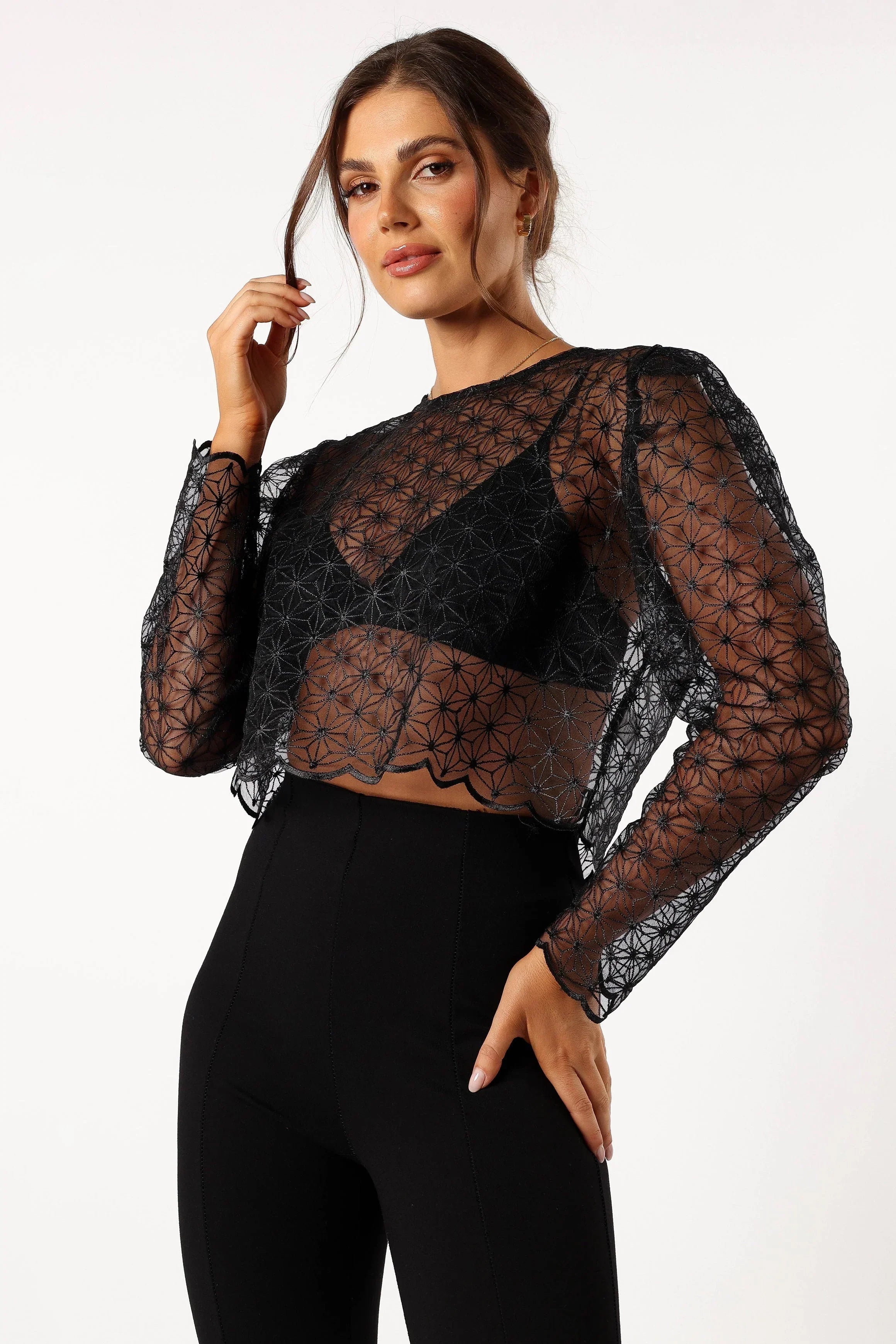 Gwen Embellished Top - Black