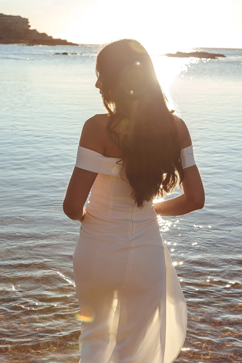 Cha Cha Off Shoulder Thigh Split Maxi Dress Off White