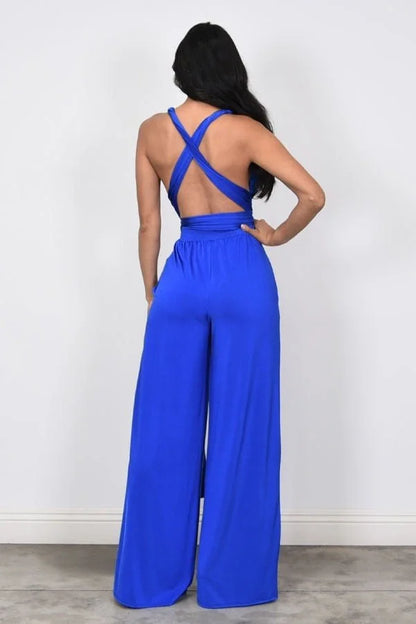 Chic Convertible Self Tie Jumpsuit (Fuchsia)