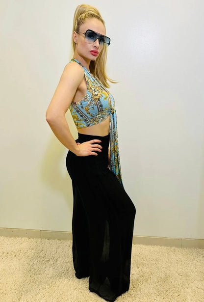 Comodo silky Palazzo Pants (Black)