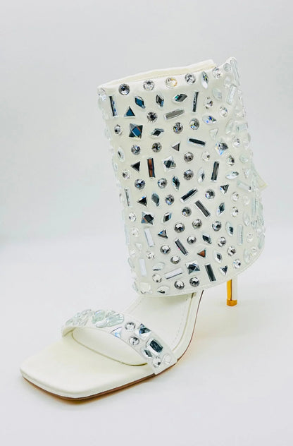 J Lo Crystal Noir Stilettos (white)