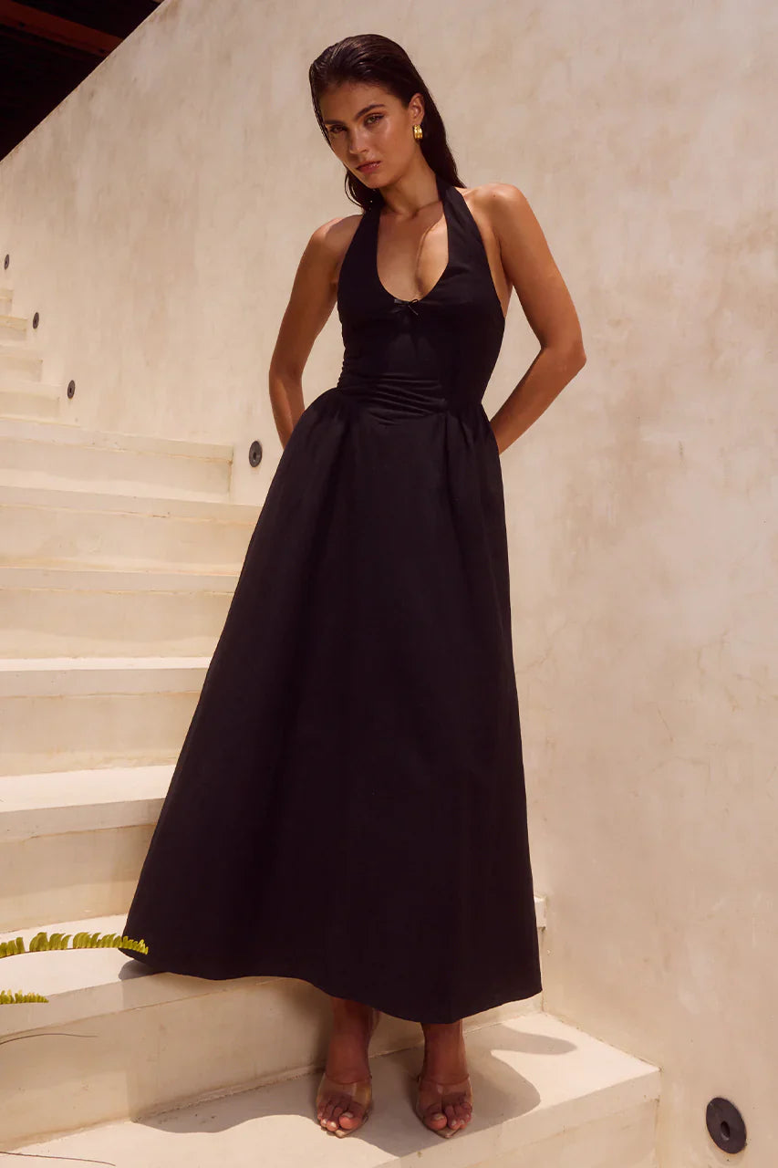 HENRIETTA MIDI DRESS - BLACK