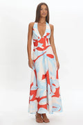 Riga Halterneck Maxi Dress Blue Multi