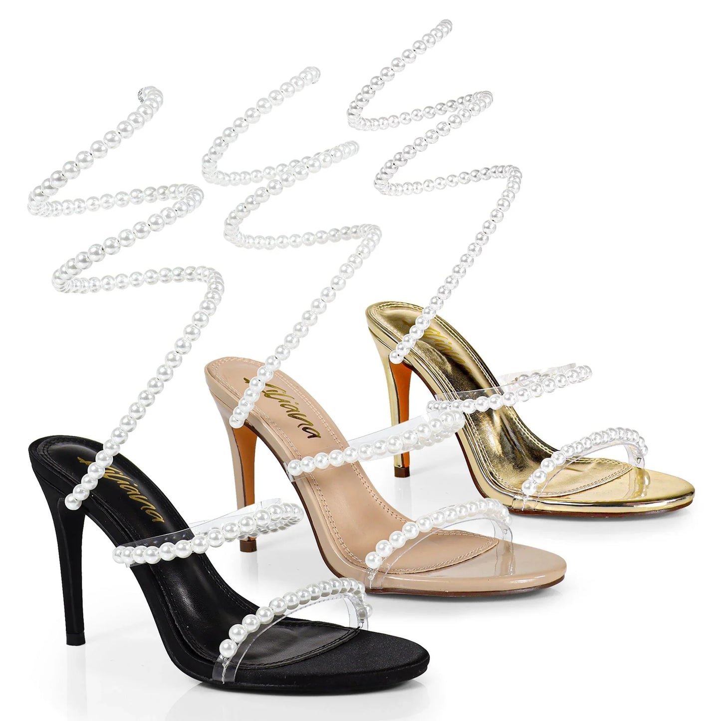 Ebbis Pearl Elegance Heels (Black)