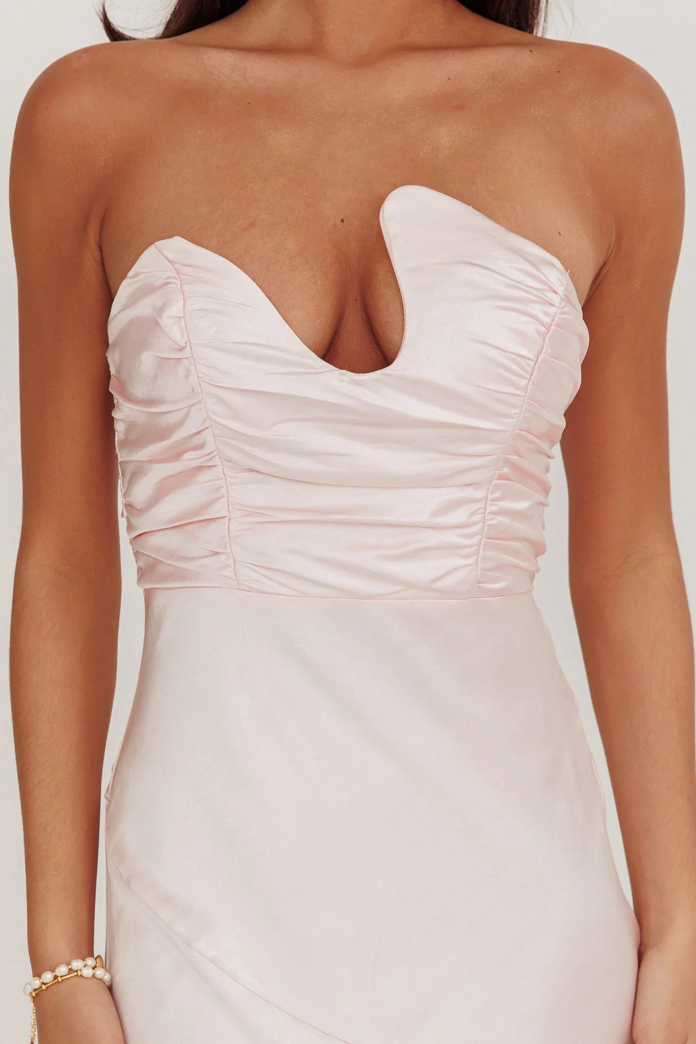 Blaise Asymmetric Neckline Maxi Dress Pink