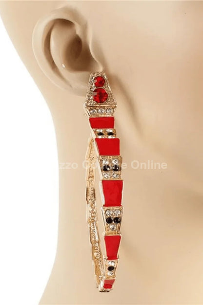 Fashion Metal Crystal Snake Earrings