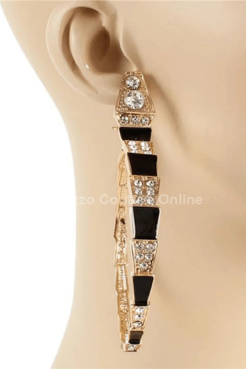 Fashion Metal Crystal Snake Earrings