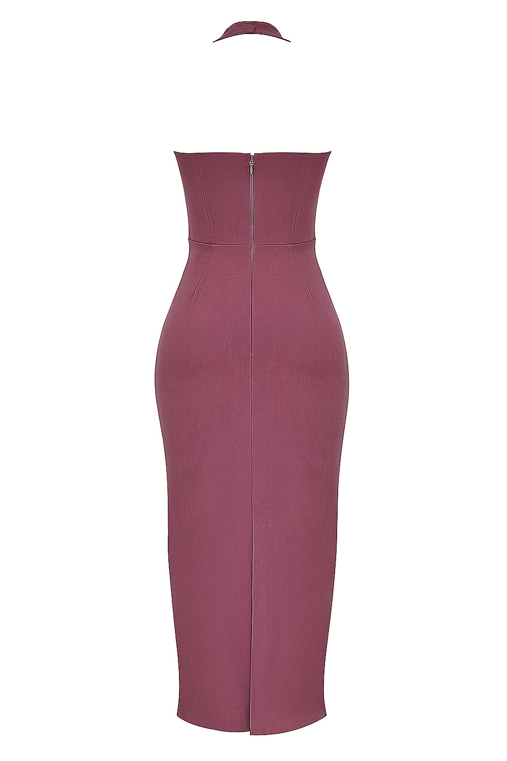 mulberry twill halter maxi dress