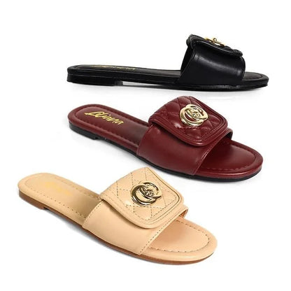 Kendry Charm Slip-On Sandals Burgundy