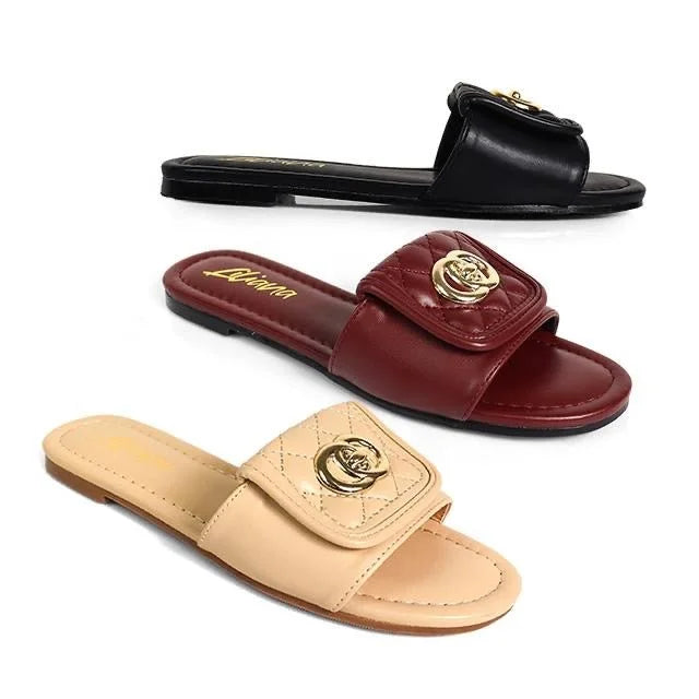 Kendry Charm Slip-On Sandals Nude
