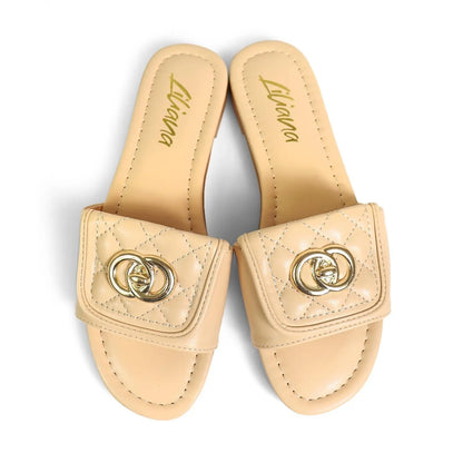 Kendry Charm Slip-On Sandals Nude