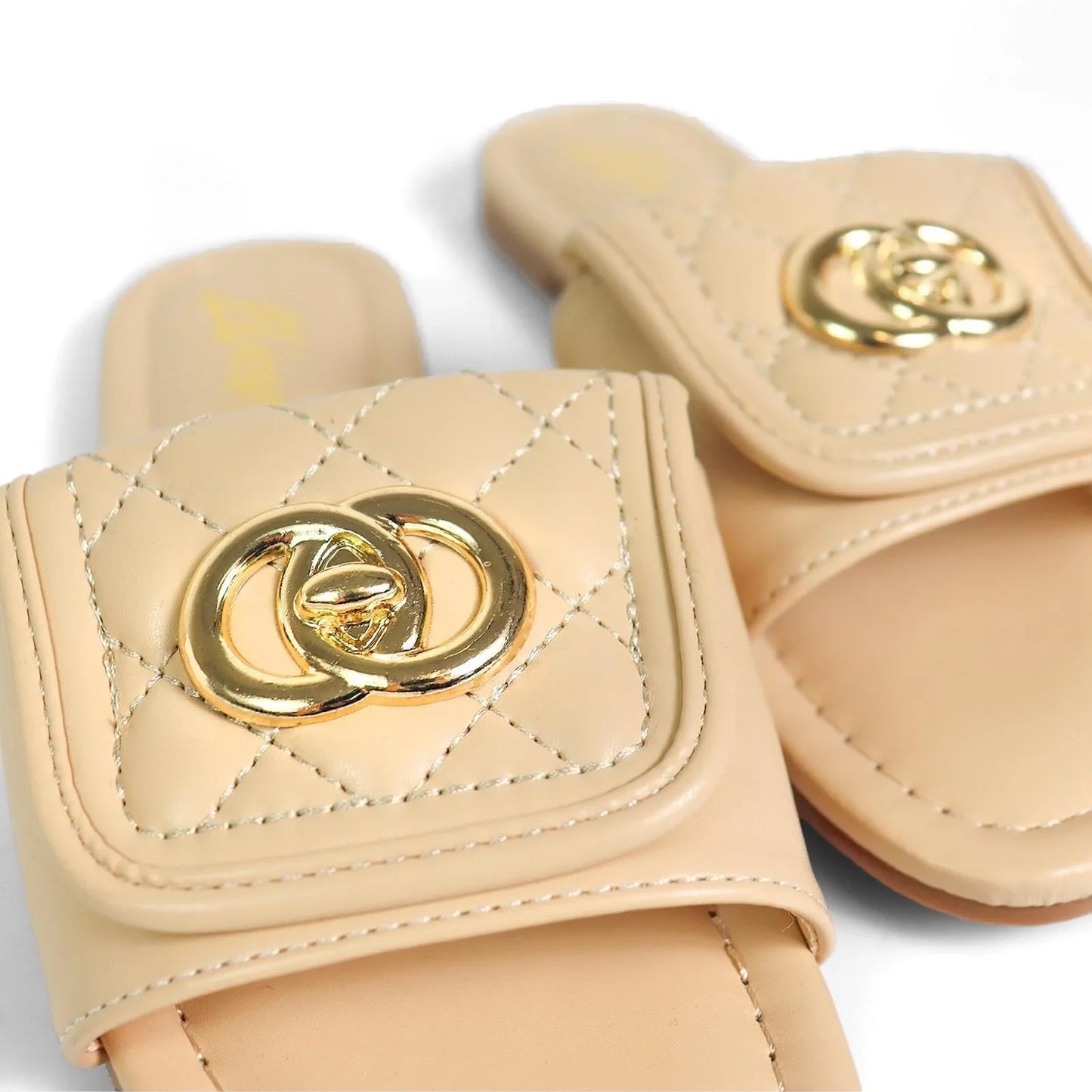Kendry Charm Slip-On Sandals Nude