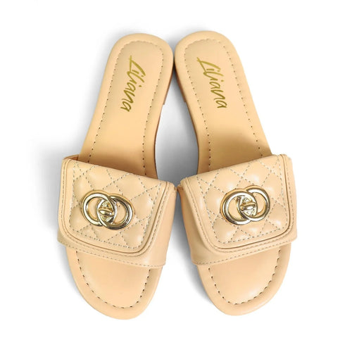 Kendry Charm Slip-On Sandals Nude