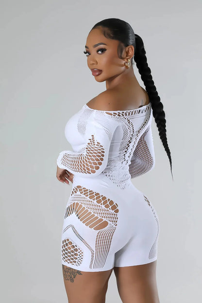 Giving My Best White Romper with Cutout