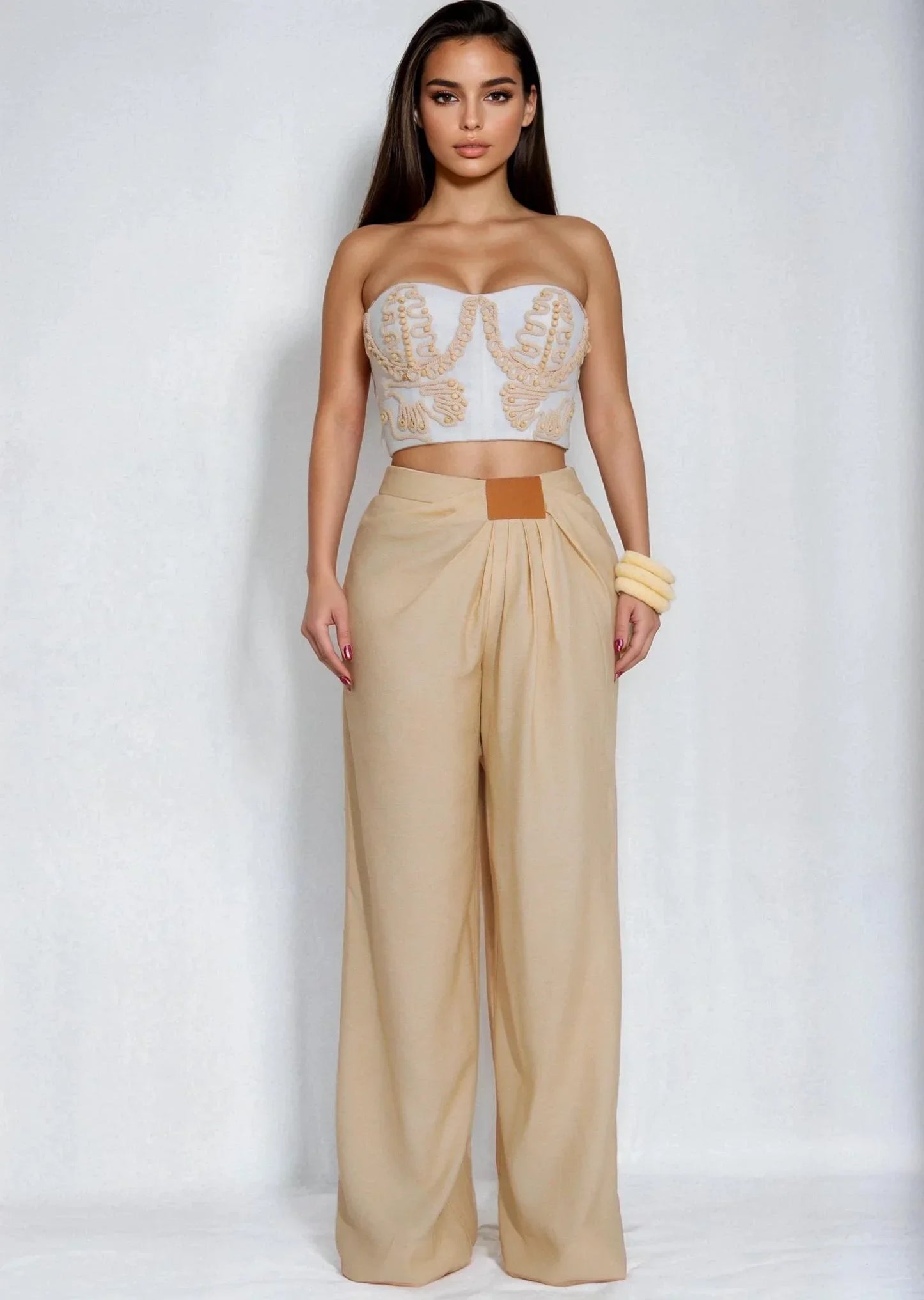 Golden Hour Muse Pant Set- White/Sand