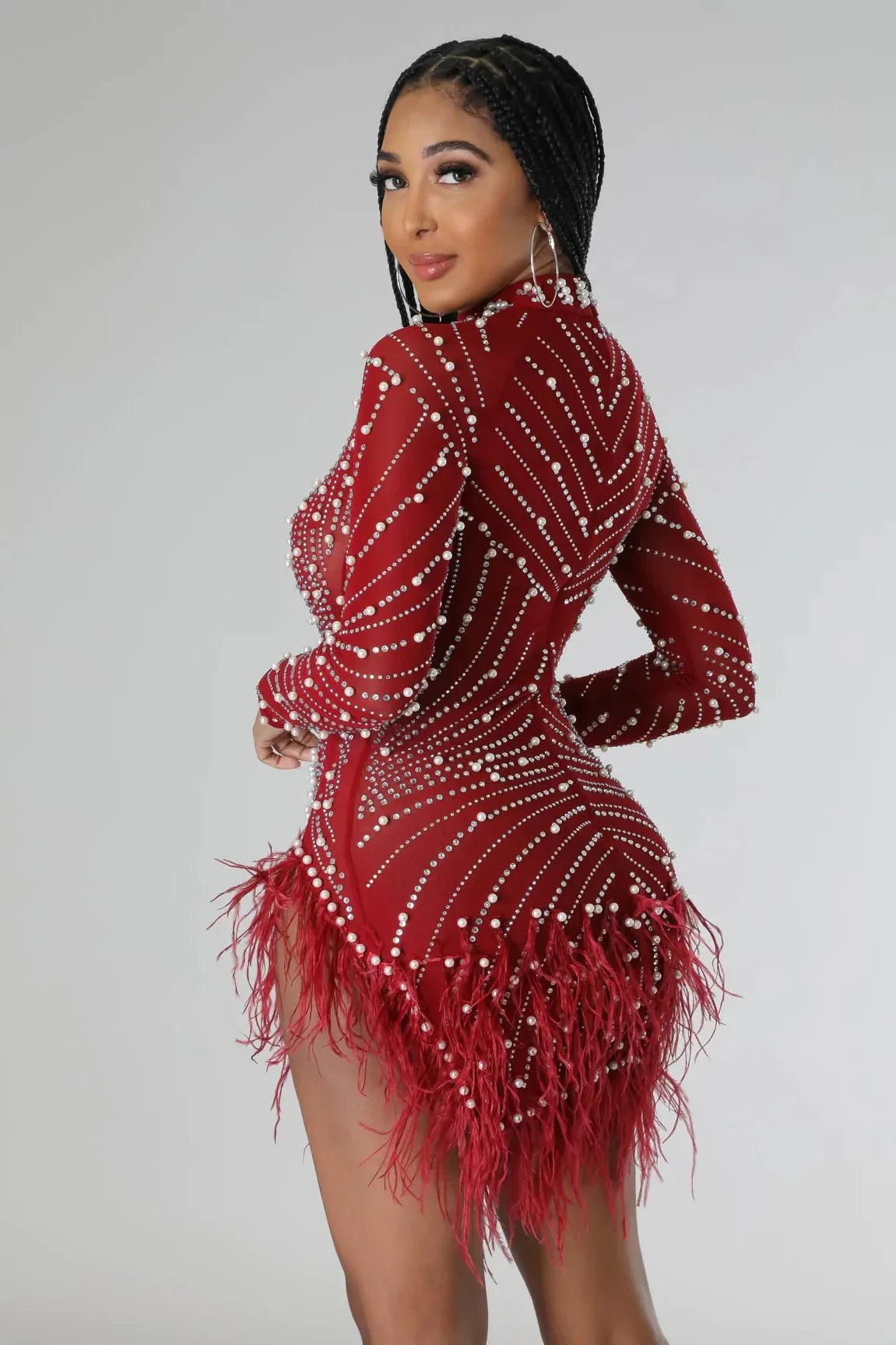 Look at Me Burgundy Mini Dress