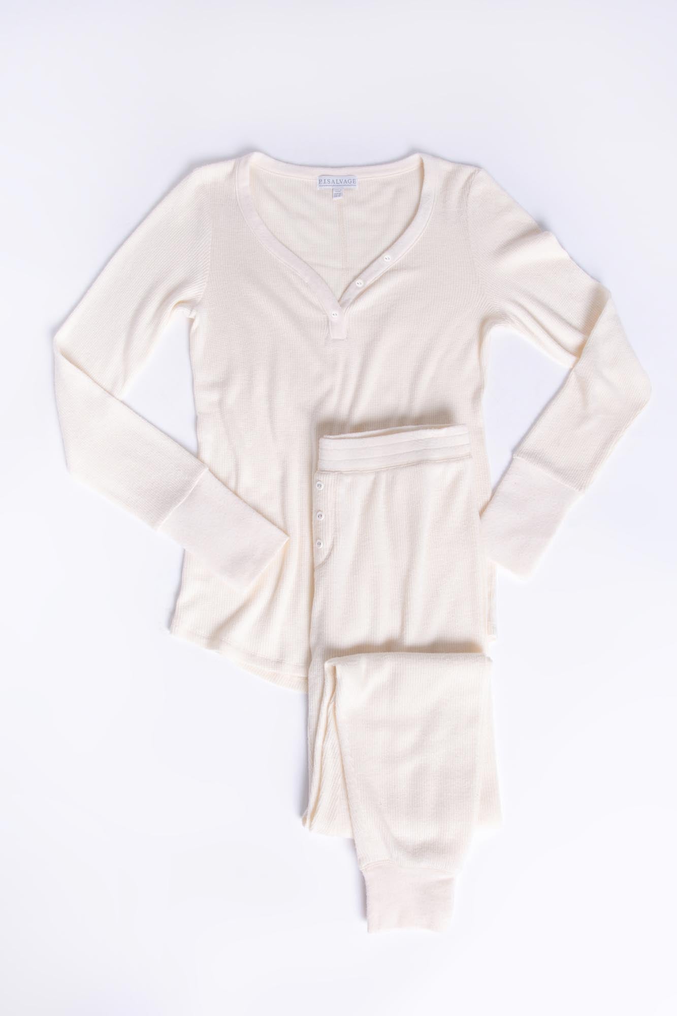 Textured Essentials Stone Henley Top Lounge Set