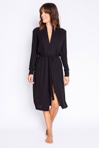 Textured Essentials Black Robe