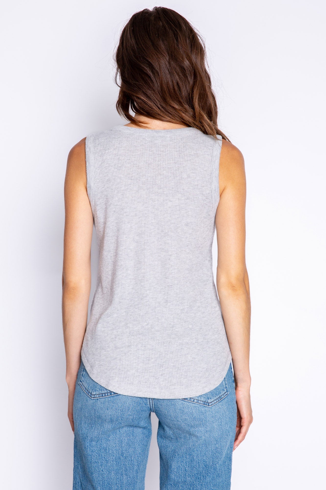 Textured Essentials Heather Grey Tank Top