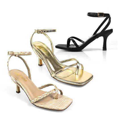 Frankie Heel Sandal Raffia