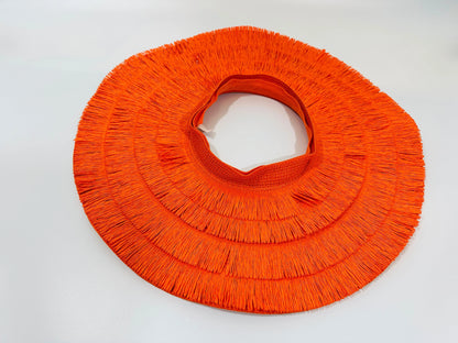 Fringe Straw Sun Hat in Orange – Vacation Vibes Style