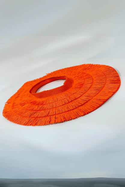 Fringe Straw Sun Hat in Orange – Vacation Vibes Style